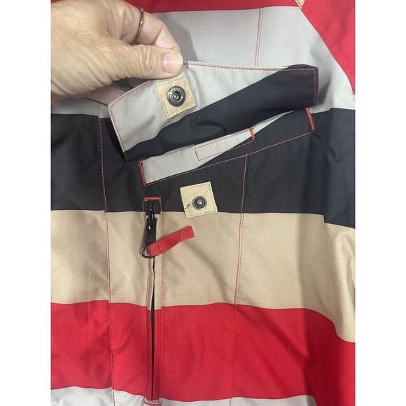 Special Blend Mens Snowboard Jacket Size Small Red Black Tan Color block Pockets - Picture 3 of 16